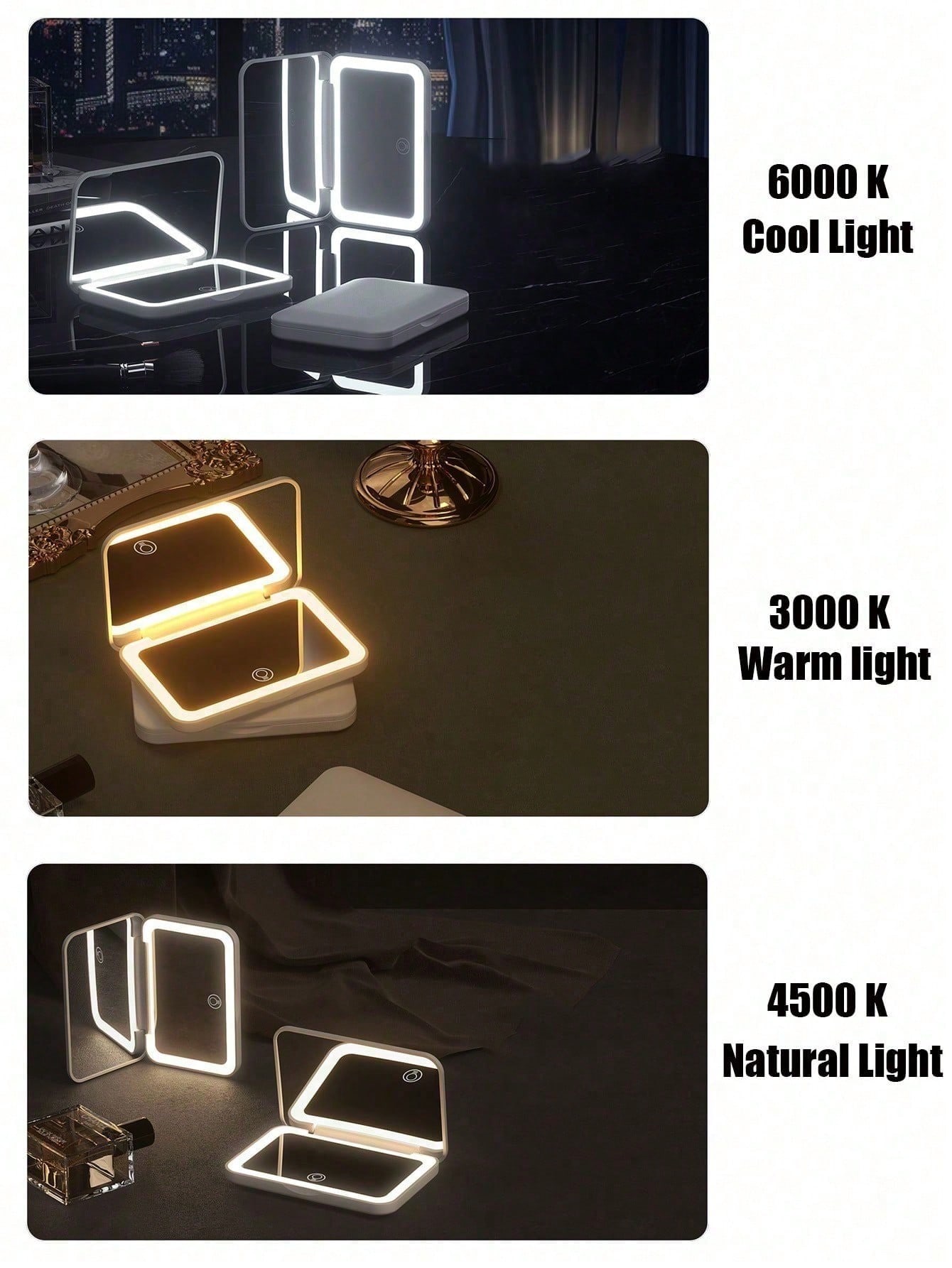 Espelho de maquiagem com LED e - Travel Accessories As Gifts avaliação e preço